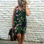 Pink & Green Palm Dress by Topshop