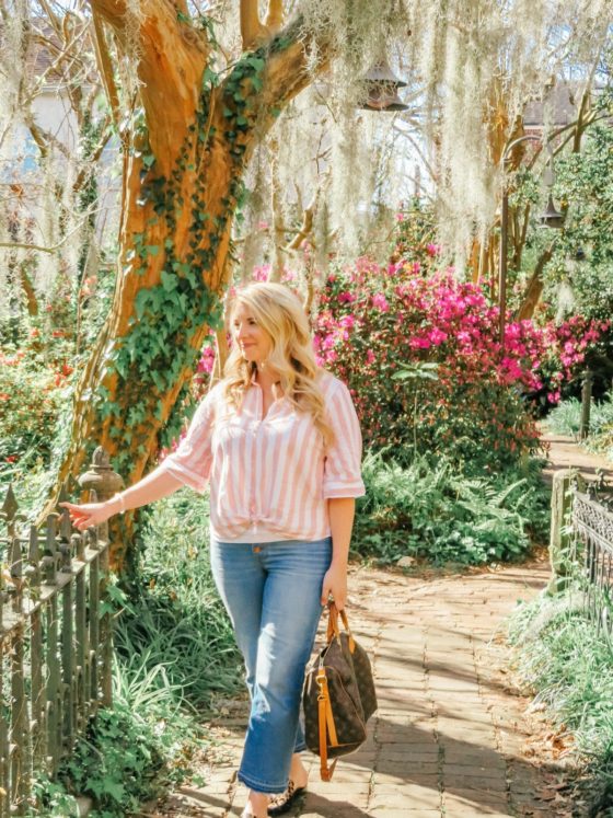 Blush & White Striped Cabana Top